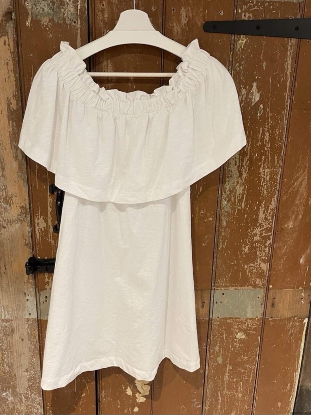 H&M White Off-Shoulder Ruffle Mini Dress - Picture 2 of 9